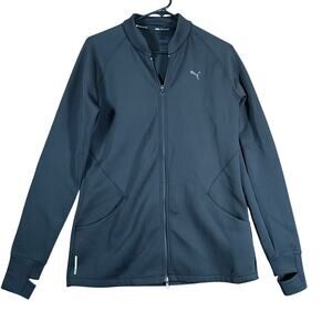 Puma Womens Jacket Black Full Zip Training Drycell Athletic Performance Medium